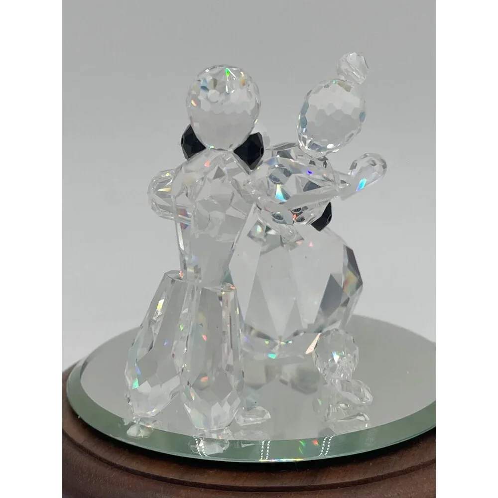 Swarovski Crystals  Wedding Couple Figurine Music Box Anniversary Waltz